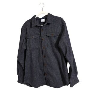 Columbia Blue‎ Gray Wool Blend Button Down Shacket Large